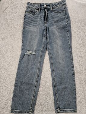 Time and Tru Light Blue Distressed Straight-Leg Jeans